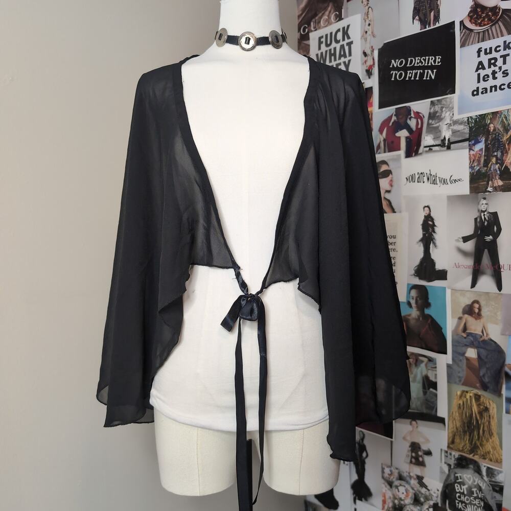Black Sheer Chiffon Ballet Wrap Skirt/top